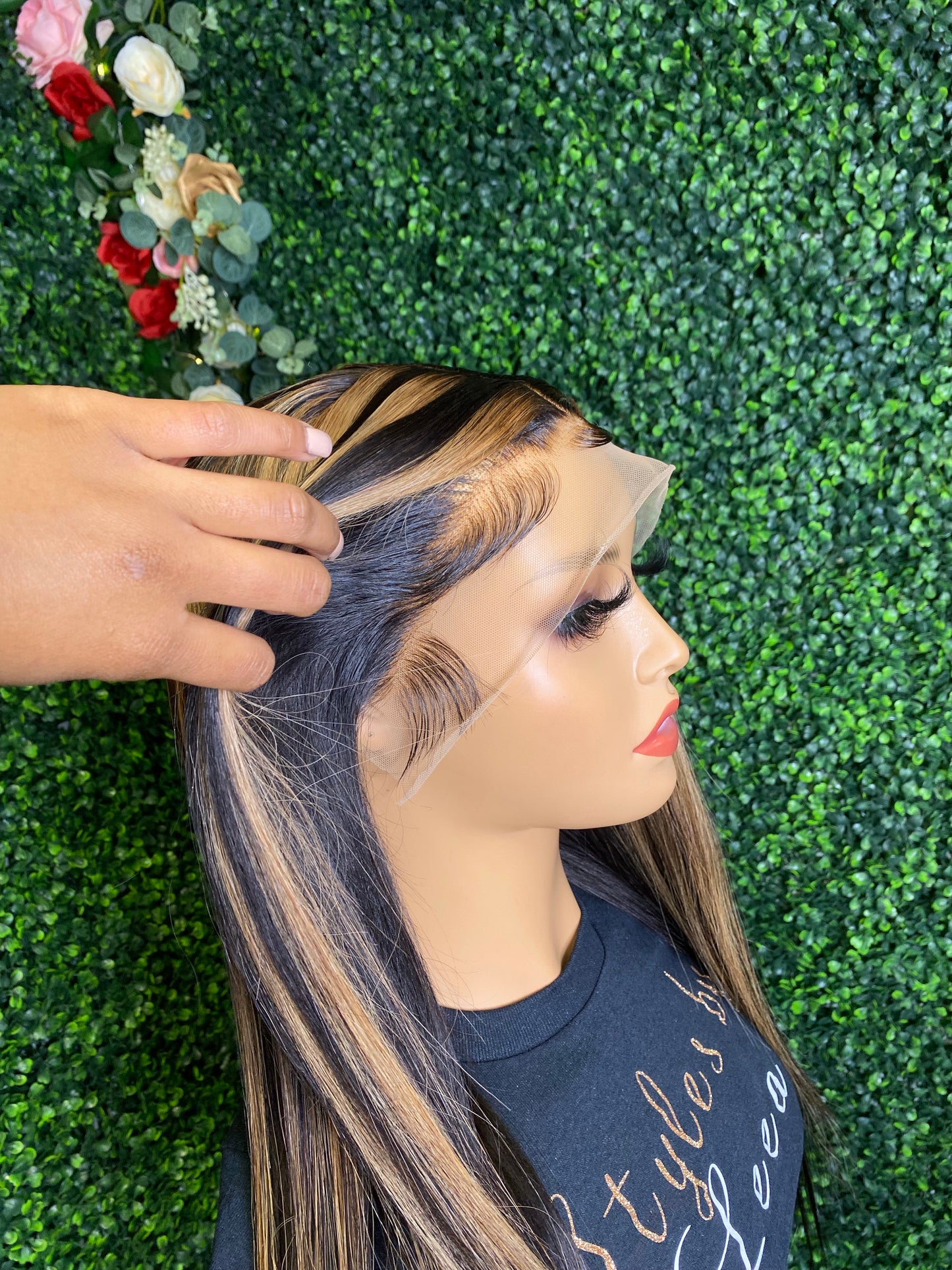 HIGHLIGHTS FRONTAL WIG 22 INCH BLONDE/ NATURAL BLACK