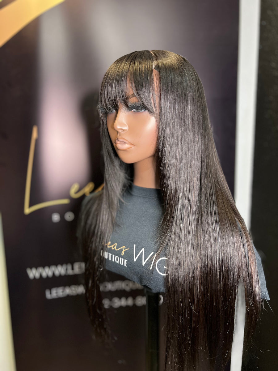 BANG STYLE 4x4 LACE CLOSURE NATURAL BLACK WIG Styles by Leea