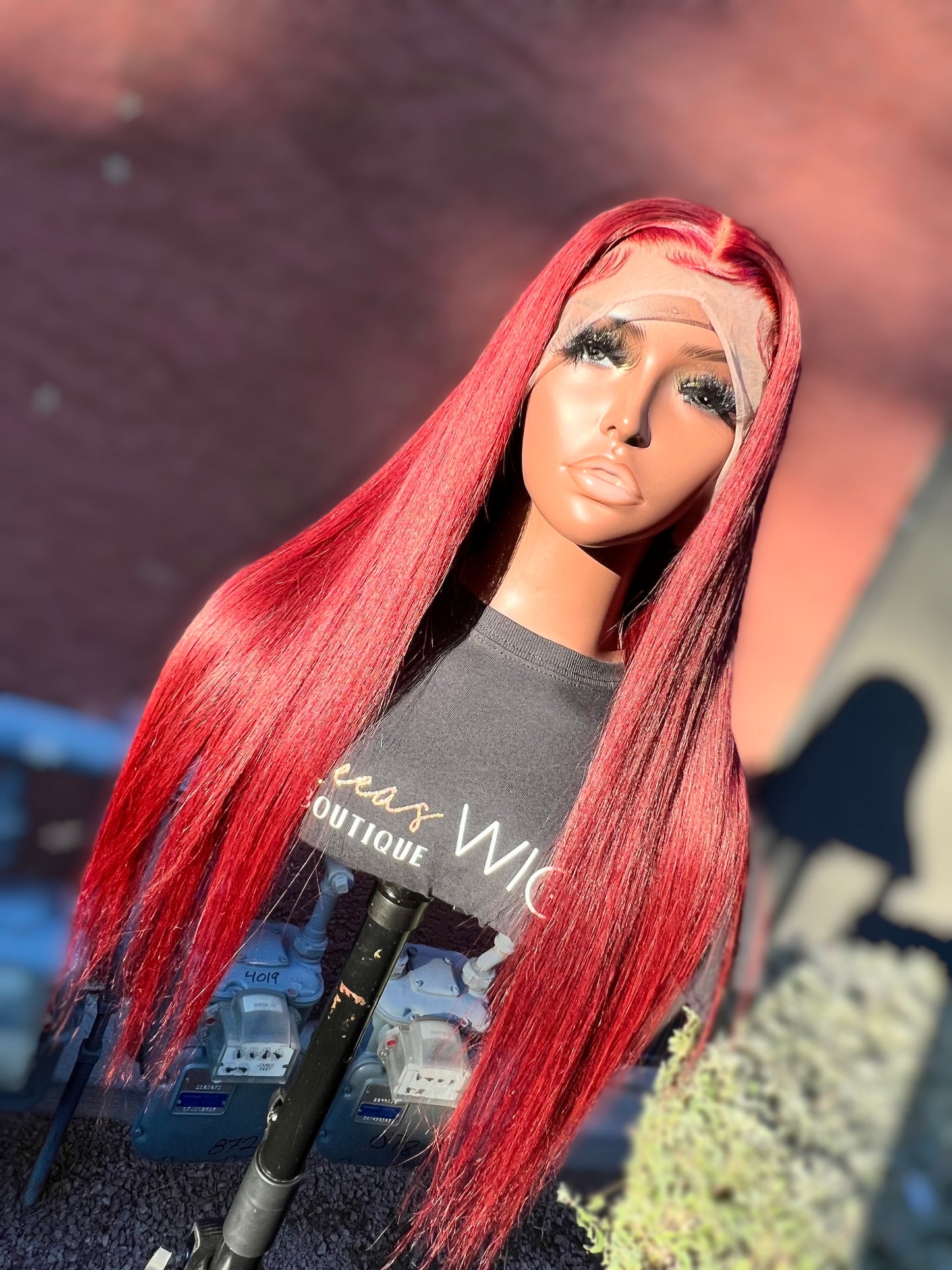 24 INCH LACE FRONTAL WIG BURGUNDY