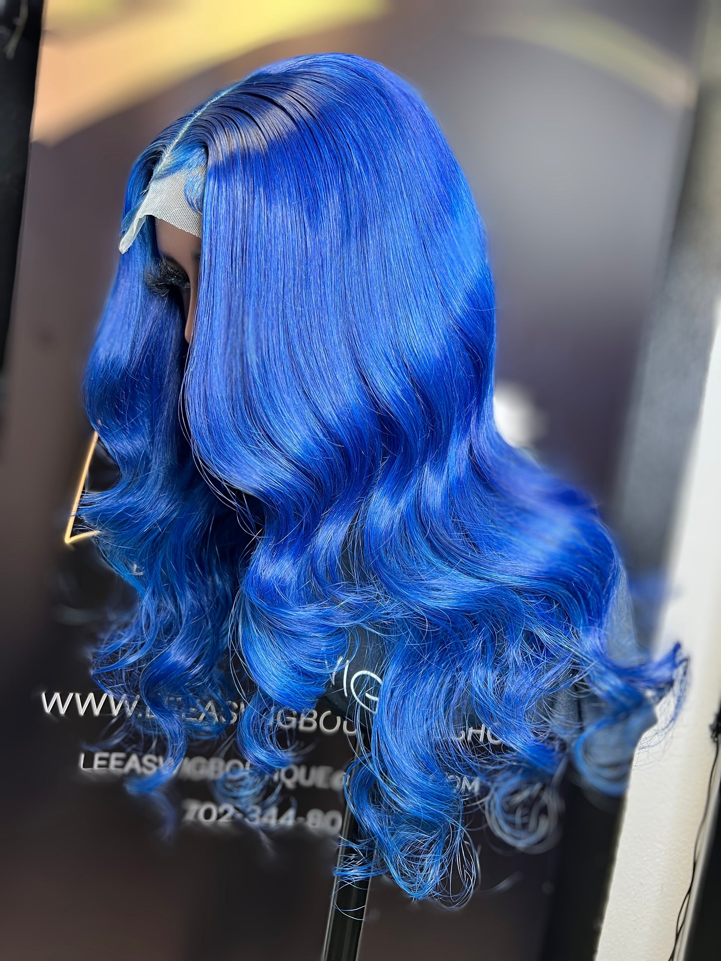 DEEP BLUE LACE CLOSURE WIG 20 INCHES