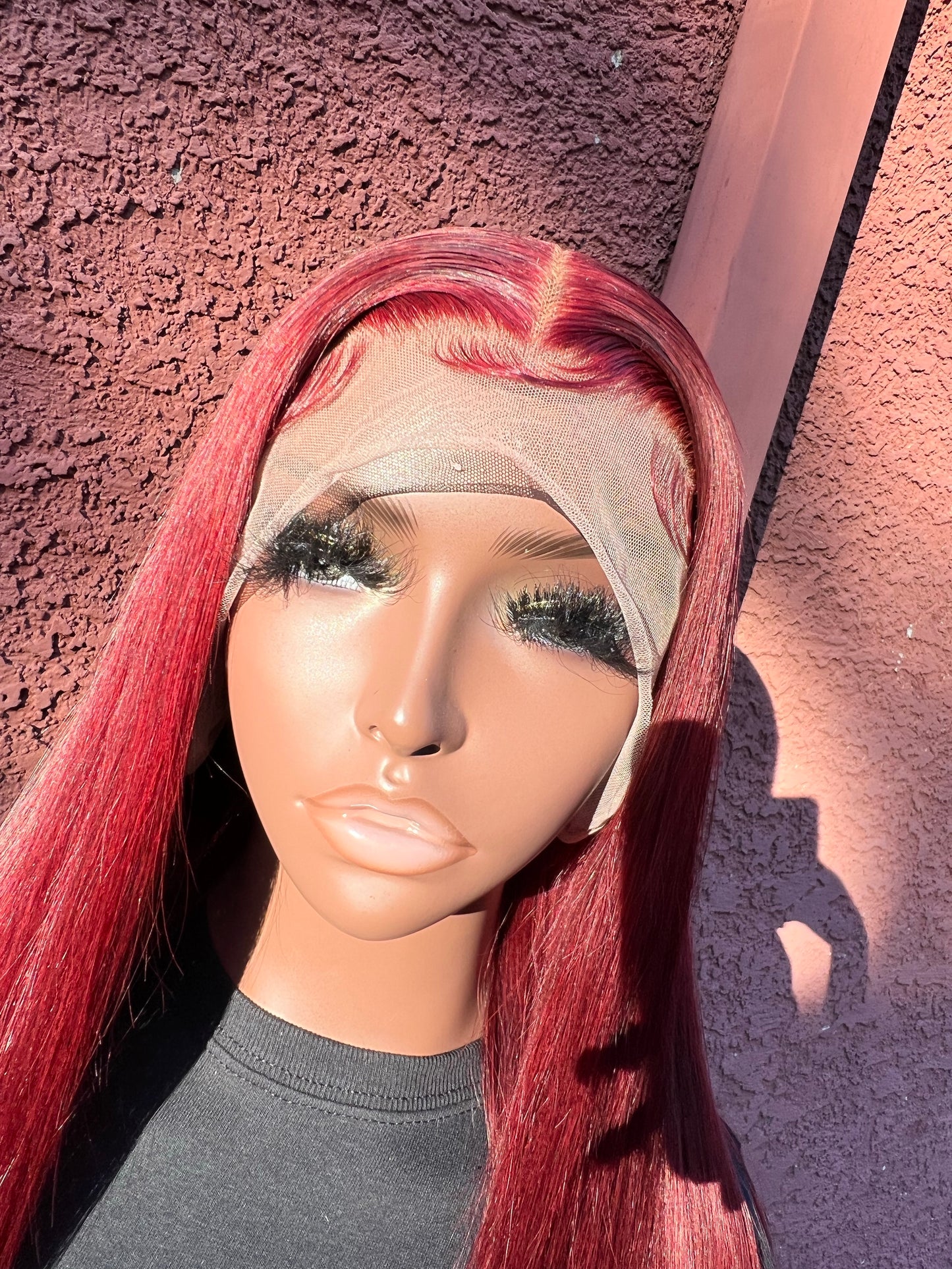 24 INCH LACE FRONTAL WIG BURGUNDY