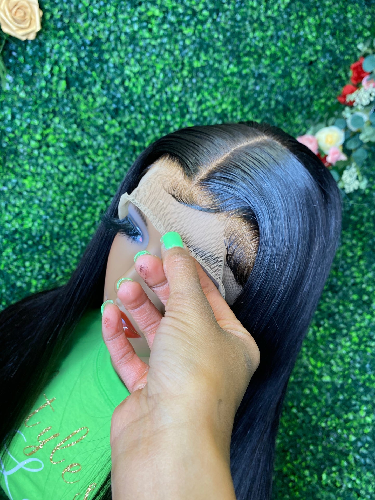 20 INCH NATURAL BLACK FRONTAL WIG
