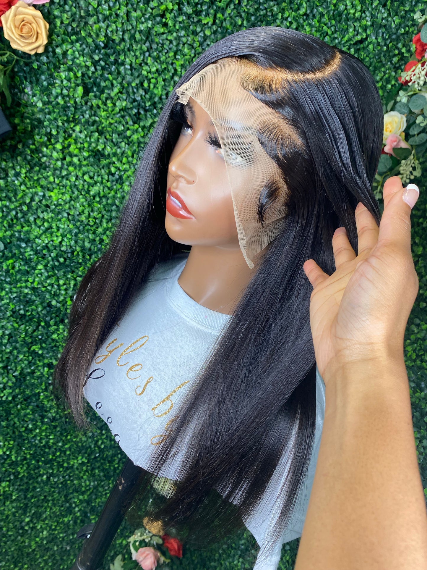 20 INCH LACE FRONTAL WIG SIDE PART NATURAL BLACK