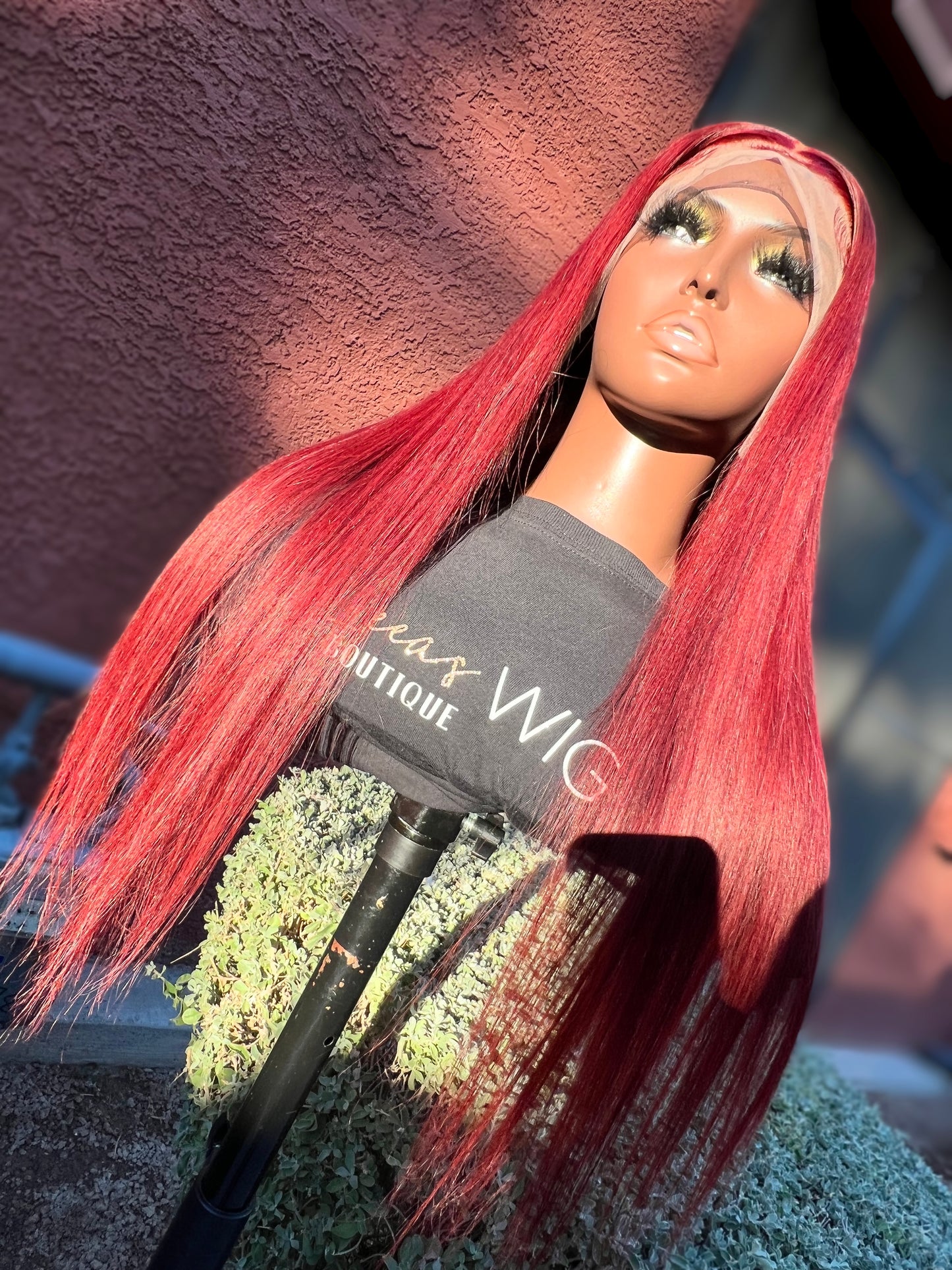 24 INCH LACE FRONTAL WIG BURGUNDY