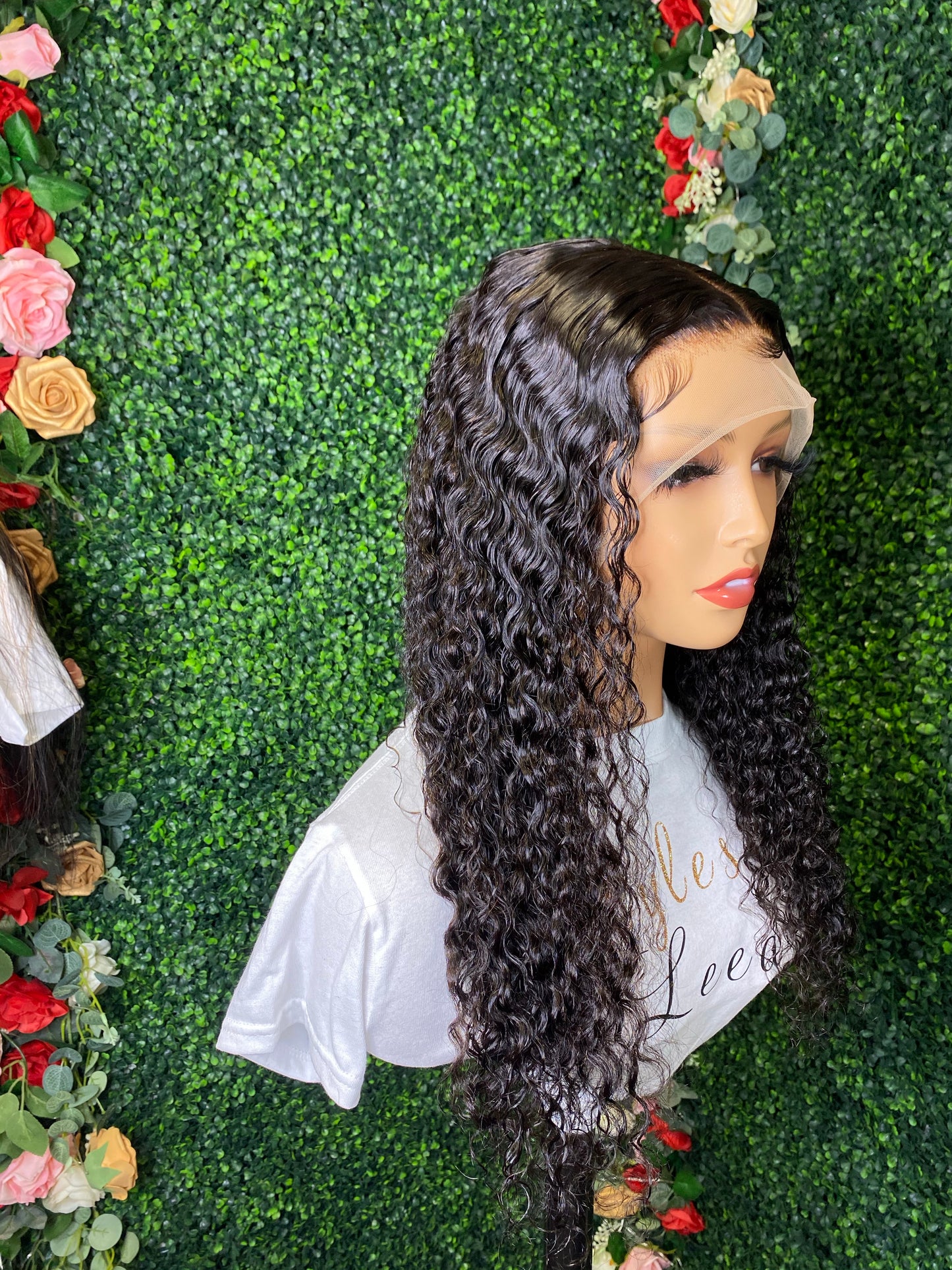 22 INCH FRONTAL LACE EXOTIC CURLY NATURAL BLACK WIG