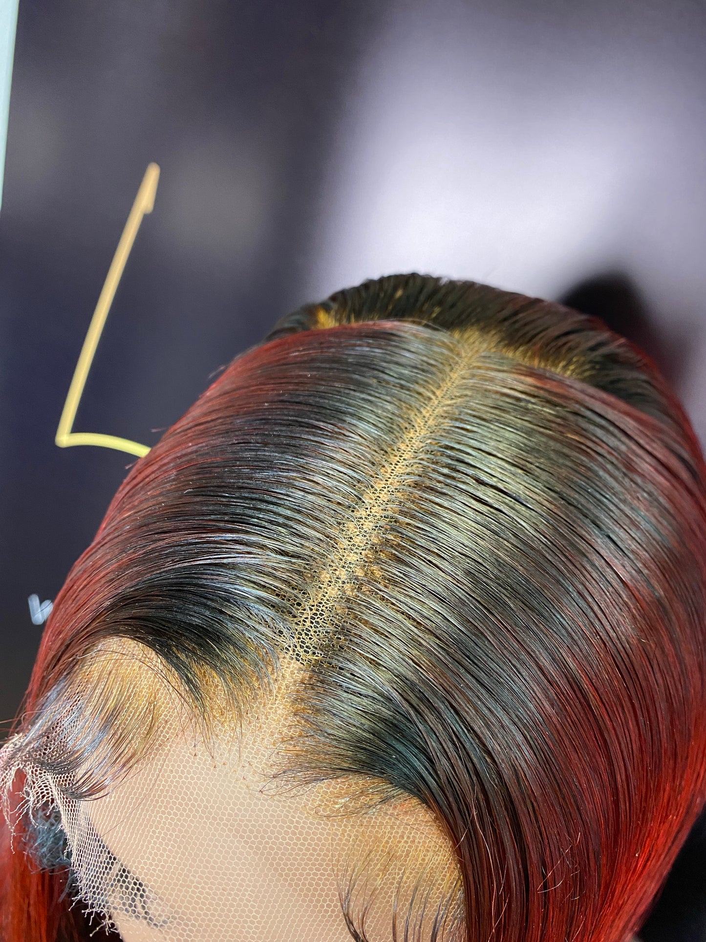 HD 4x4 DEEP RED LACE CLOSURE WIG 20 INCH