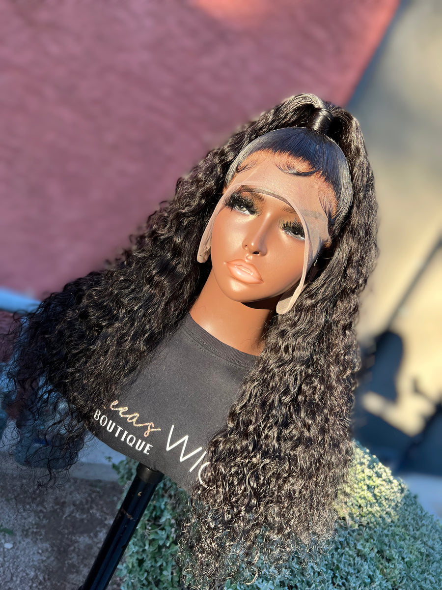 WATER WAVE HALF UP HALF DOWN LACE FRONTAL WIG 22 INCHES Styles