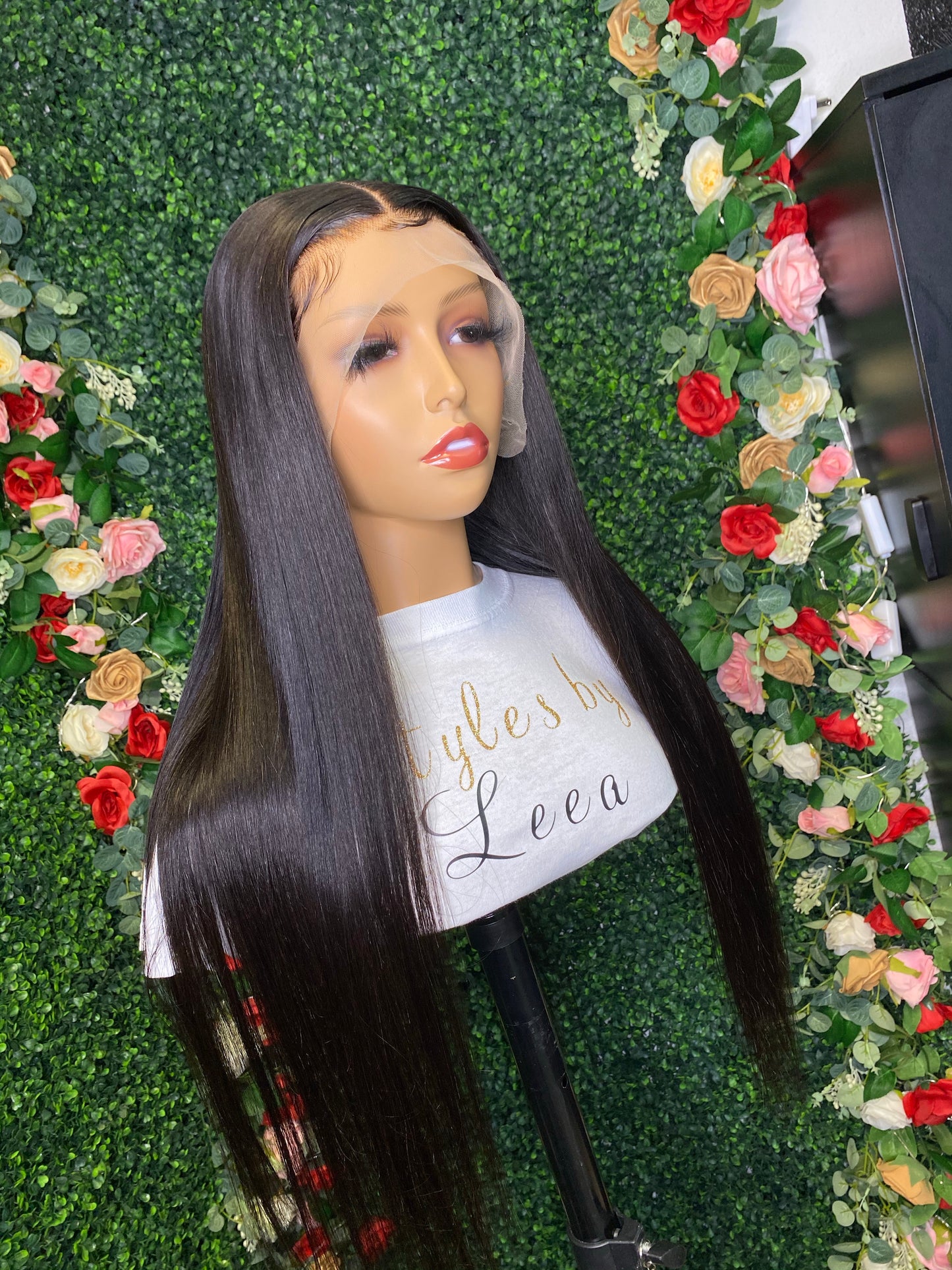 26 INCH NATURAL BLACK FRONTAL WIG