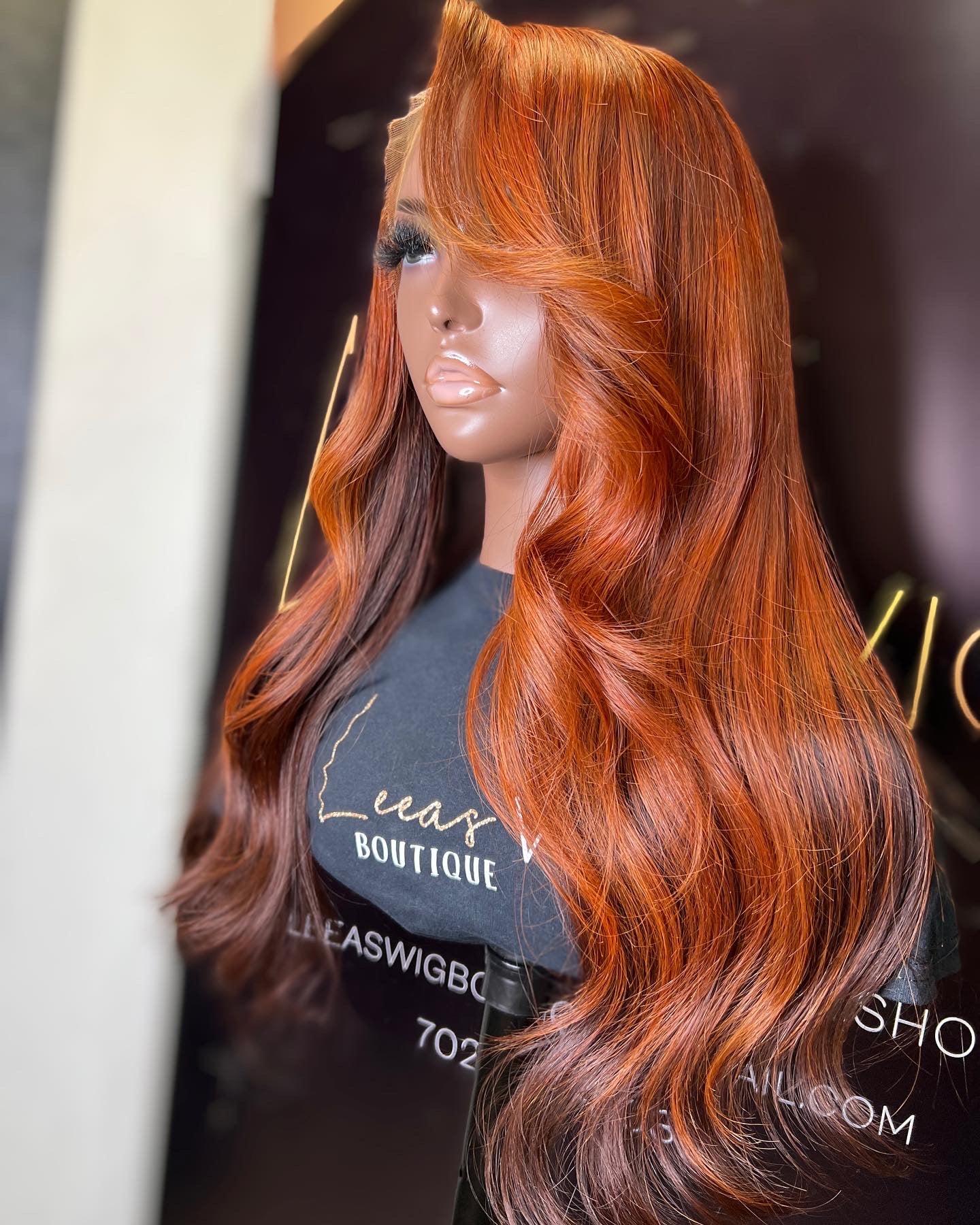 HD LACE FRONTAL WIG BURNT ORANGE 20 inch