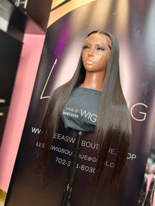 26 INCH HD NATURAL BLACK FRONTAL LACE WIG