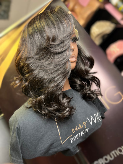 12 INCH 6X6 CLOSURE LAYERED BOB WIG NATURAL BLACK