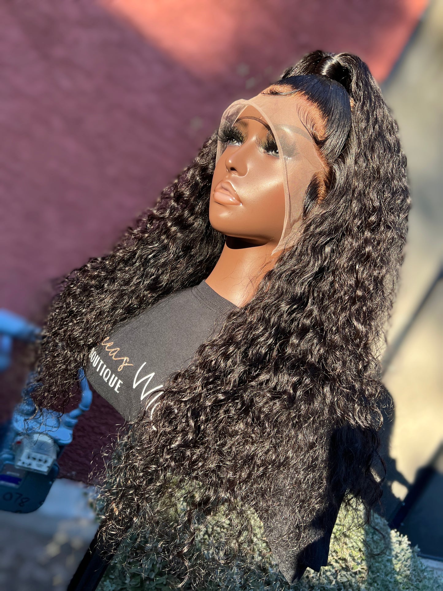 WATER WAVE HALF UP HALF DOWN LACE FRONTAL WIG 22 INCHES