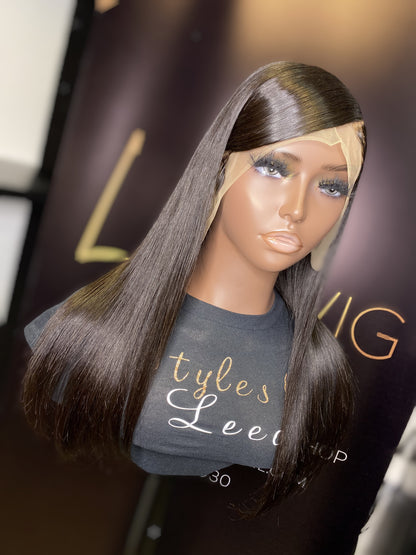 18 INCH LACE FRONTAL SWOOP SIDE PART WIG