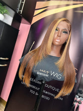 Load image into Gallery viewer, 22 INCH HD CHOCOLATE BROWN/BLONDE STRIPE FRONTAL LACE WIG
