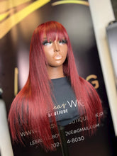 Load image into Gallery viewer, BANG STYLE BURGUNDY 4x4 LACE CLOSURE  WIG
