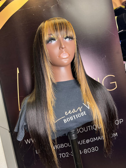 BANG STYLE 4x4 LACE CLOSURE BLONDE/NATURAL BLACK WIG