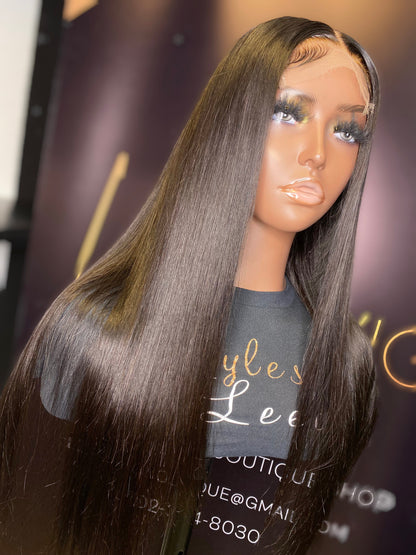 HD 5X5 CLOSURE WIG 22 INCH NATURAL BLACK