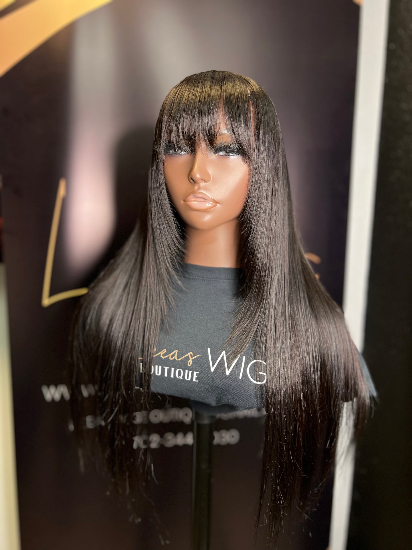 BANG STYLE 4x4 LACE CLOSURE NATURAL BLACK WIG