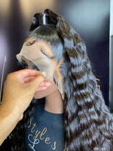 Load image into Gallery viewer, 26 INCH FRONTAL HALF UP HALF DOWN LACE WIG NATURAL BLACK
