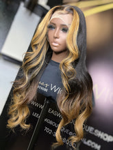 Load image into Gallery viewer, 26 INCH FRONTAL LACE WIG BLONDE STRIPE OMBRE
