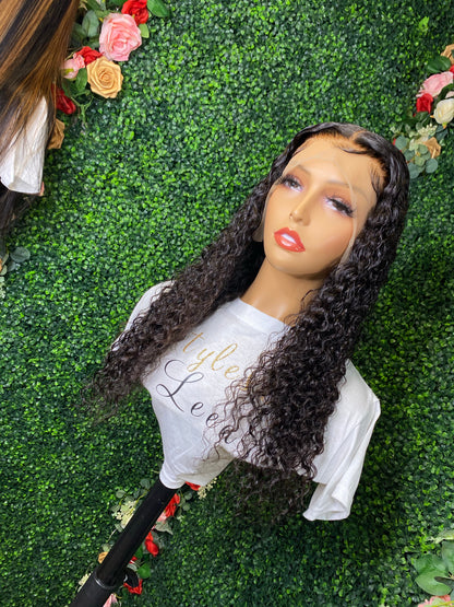 22 INCH FRONTAL LACE EXOTIC CURLY NATURAL BLACK WIG