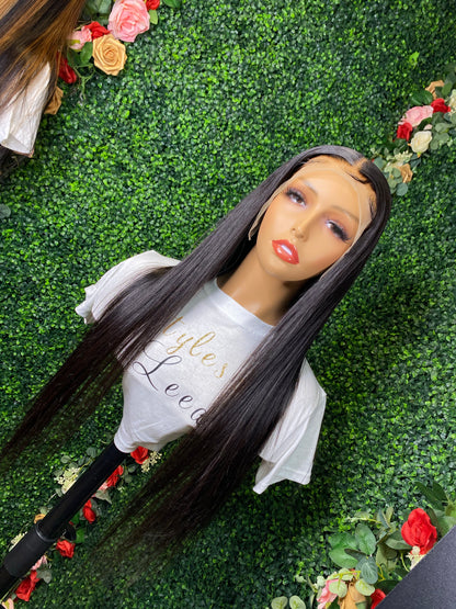24 INCH FRONTAL LACE NATURAL BLACK WIG