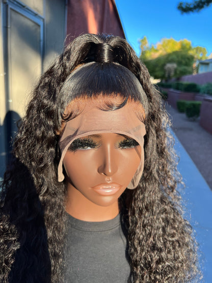 WATER WAVE HALF UP HALF DOWN LACE FRONTAL WIG 22 INCHES