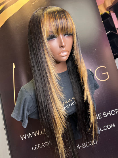BANG STYLE 4x4 LACE CLOSURE BLONDE/NATURAL BLACK WIG