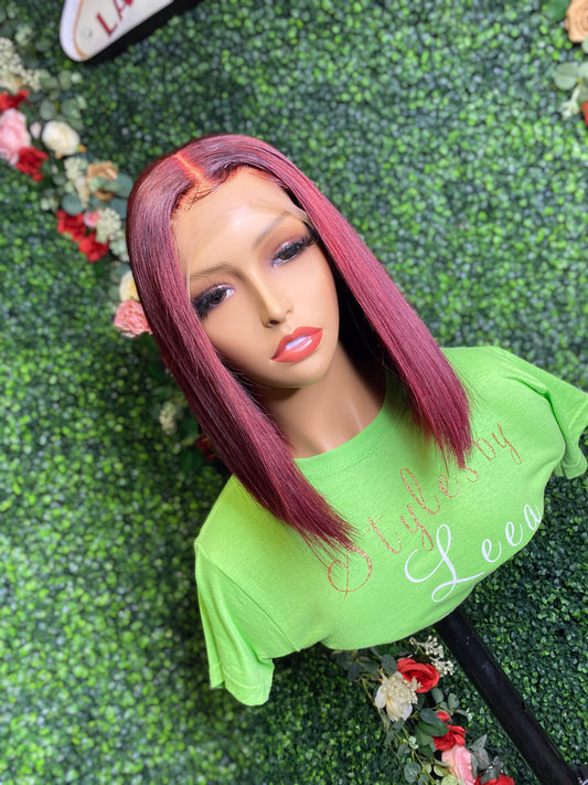 BOB 10” BURGUNDY LACE FRONTAL-WIG