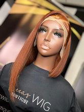 Load image into Gallery viewer, 10 INCH FRONTAL BURNT ORANGE ASYMMETRICAL BOB WIG
