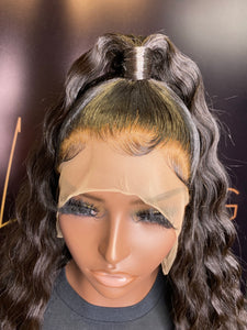 26 INCH FRONTAL HALF UP HALF DOWN LACE WIG NATURAL BLACK