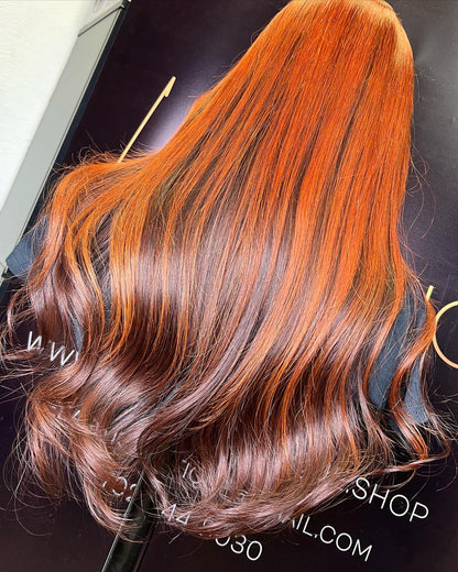 HD LACE FRONTAL WIG BURNT ORANGE 20 inch