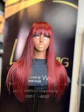 Load image into Gallery viewer, BANG STYLE BURGUNDY 4x4 LACE CLOSURE  WIG
