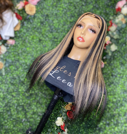 HIGHLIGHTS FRONTAL WIG 22 INCH BLONDE/ NATURAL BLACK