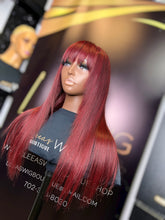 Load image into Gallery viewer, BANG STYLE BURGUNDY 4x4 LACE CLOSURE  WIG
