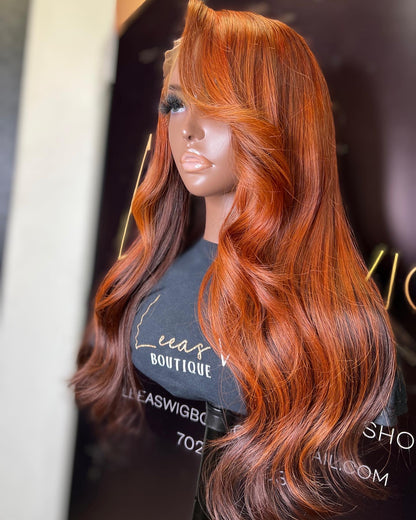HD LACE FRONTAL WIG BURNT ORANGE 20 inch